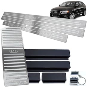 Descanso E Soleira Audi A3 2007 A 2013 Prata Em Baixo Relevo