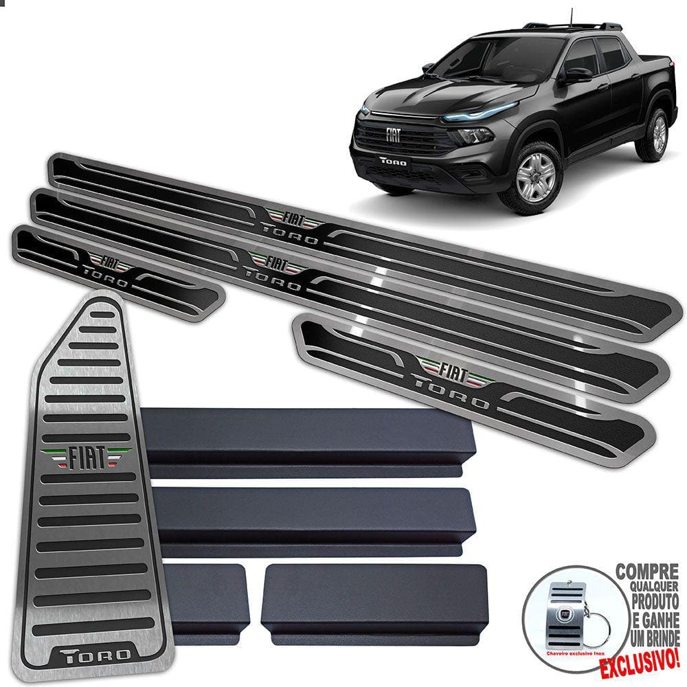 Descanso De Pé + Soleira Fiat Toro 2022 / Preto Alto Relevo