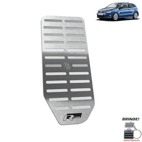 Descanso de Pé Prata Polo R-Line 2003 a 2015 Aço inox