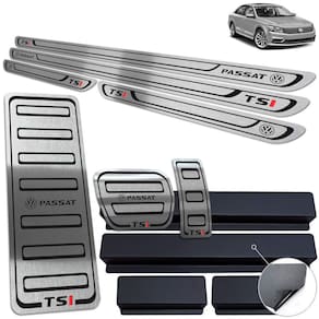 Pedaleira Soleira Descanso Preto Passat Tsi 2016 a 2020