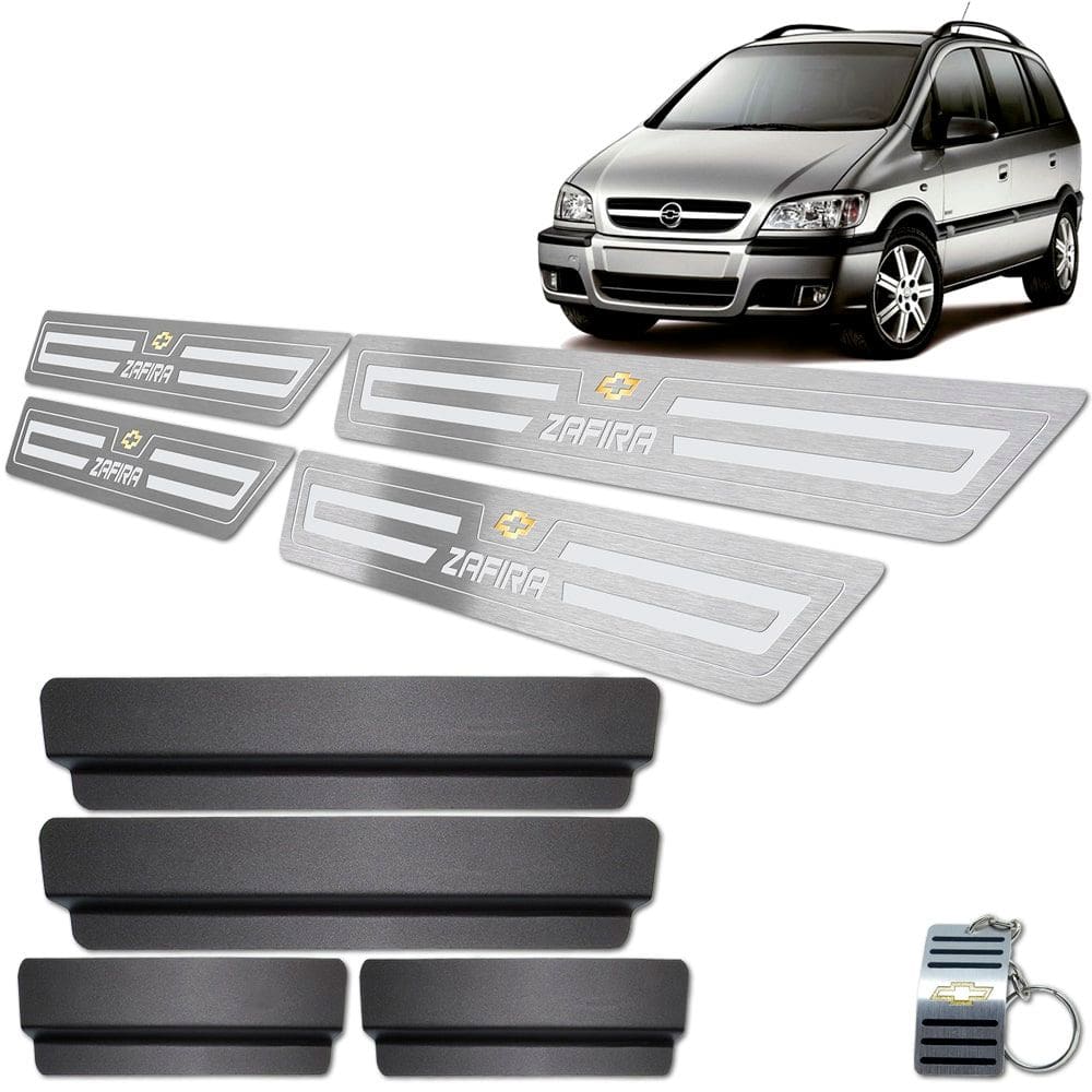 Soleira Chevrolet Zafira 2001 A 2012 Prata Baixo Relevo