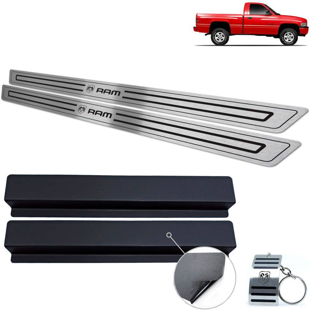 Soleira Dodge Ram 1500 1994 A 2001 Preto Baixo Relevo