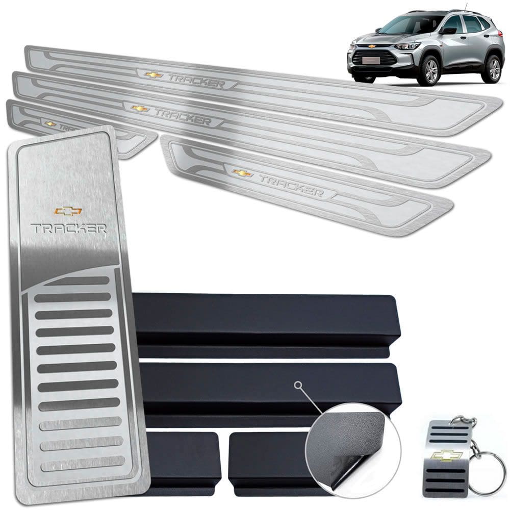 Descanso + Soleira Chevrolet Tracker 2020 Prata Alto Relevo