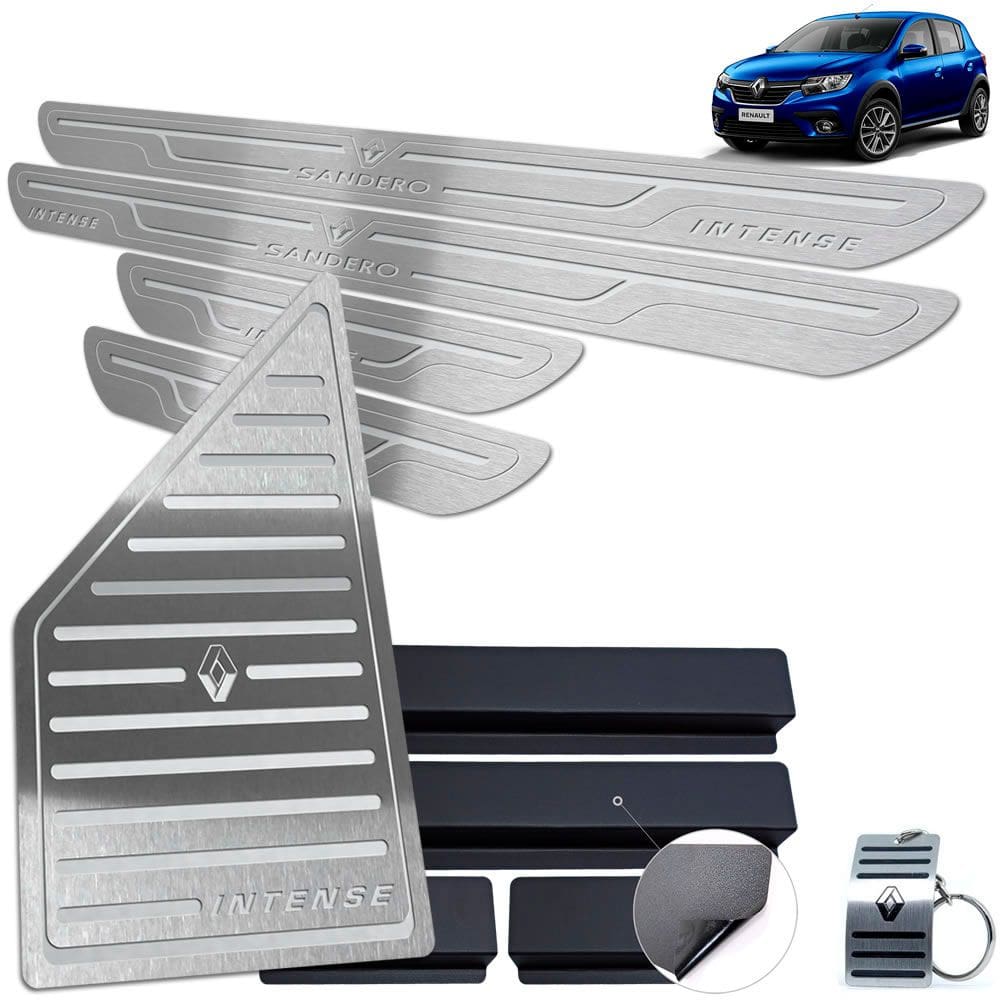 Soleira + Descanso Sandero Intense Prata Baixo Relevo