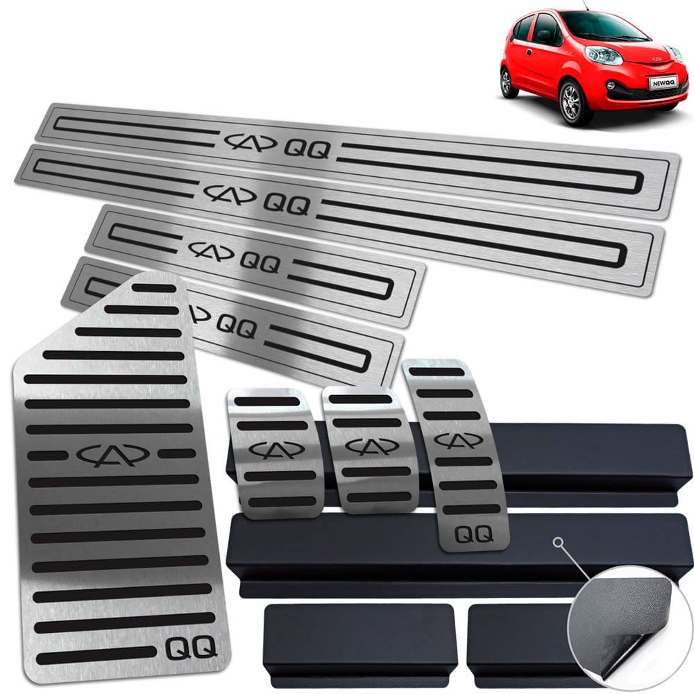 Vinil Soleira Pedaleira Descanso Chery Qq 2015 A 2020 Preto