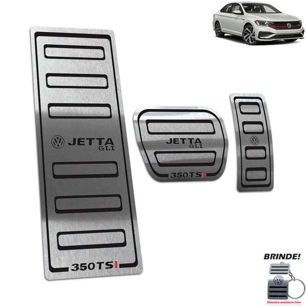 Descanso + Pedaleira Inox Volkswagen Jetta Gli 350 Tsi Preto