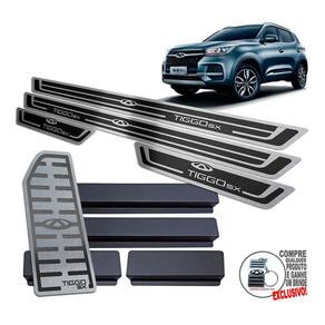 Descanso Soleira Chery Tiggo 5X 2021 2022 Preto Alto Relevo