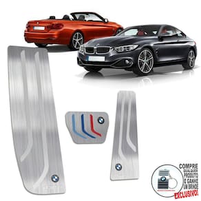 Pedaleira + Descanso Bmw 430i 2013 A 2020 Prata Modelo Sport