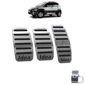 Pedaleira Manual Em Aço Inox Fiat Idea 2011 A 2016 Preto