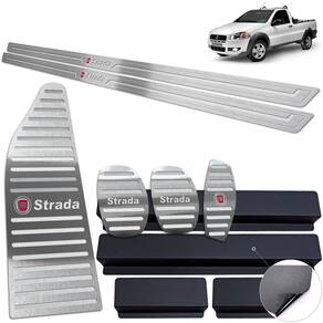 Soleira Pedaleira Descanso Fiat Strada 2009 A 2020 Prata