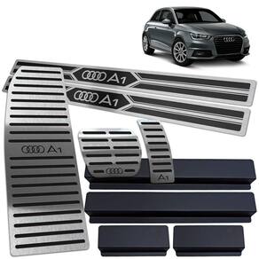 Pedaleira Auto Descanso Soleira Audi A1 2011 A 2018 Preto 2P