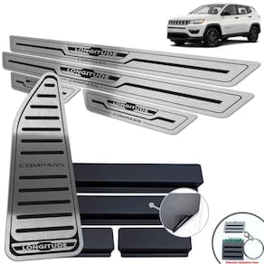 Descanso + Soleira Jeep Compass Longitude Preto Baixo Relevo