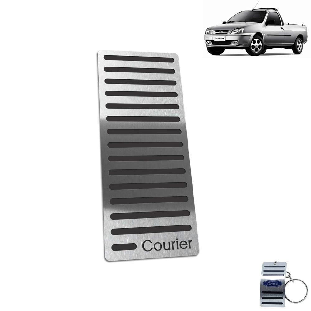 Descanso de Pé Ford Courier 1997 a 2013 Aço Inox Preto