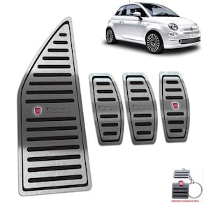 Descanso + Pedaleira Manual Preto Aço Inox Fiat 500