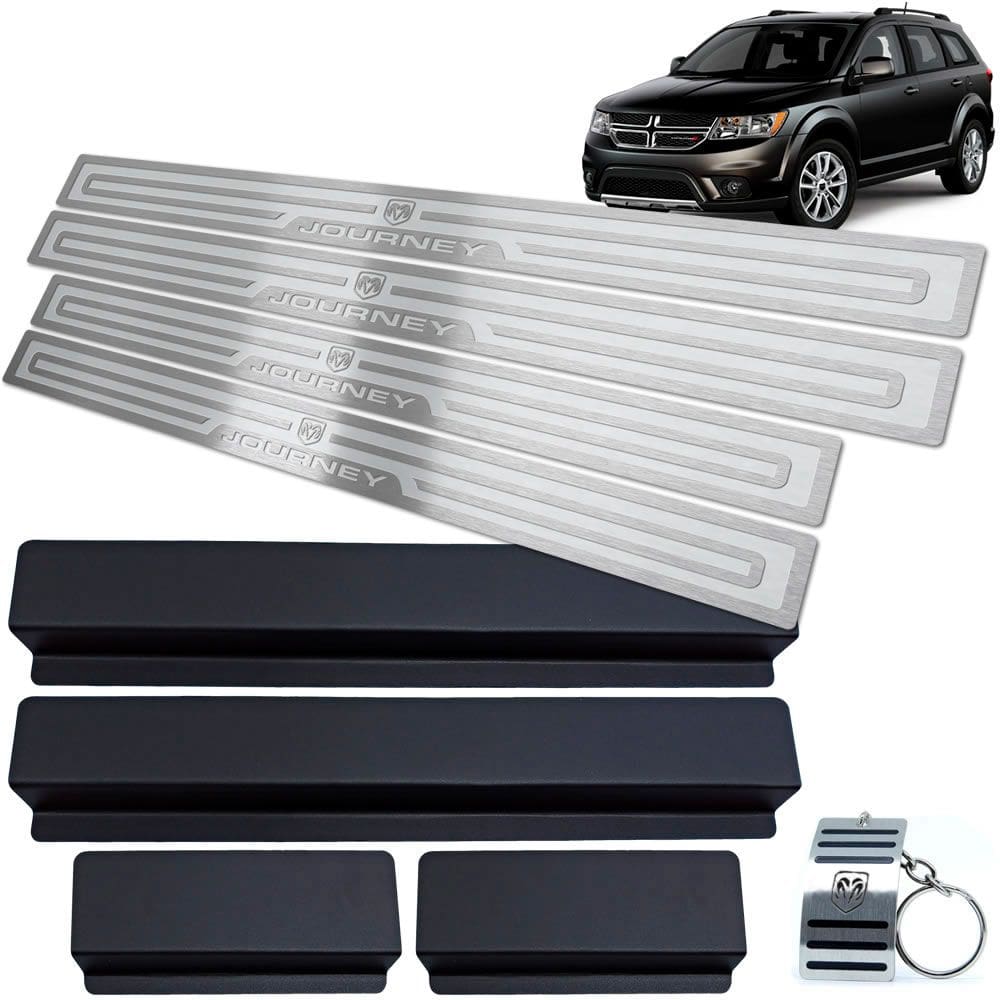 Soleira Em Aço Inox Journey 2009 A 2018 Prata Alto Relevo