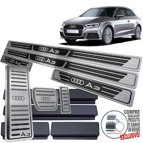 Descanso Pedaleira Aut Soleira Audi A3 2017 A 2021 Preto