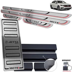 Descanso + Soleira Volkswagen Jetta Gli 350 Tsi Preto Inox