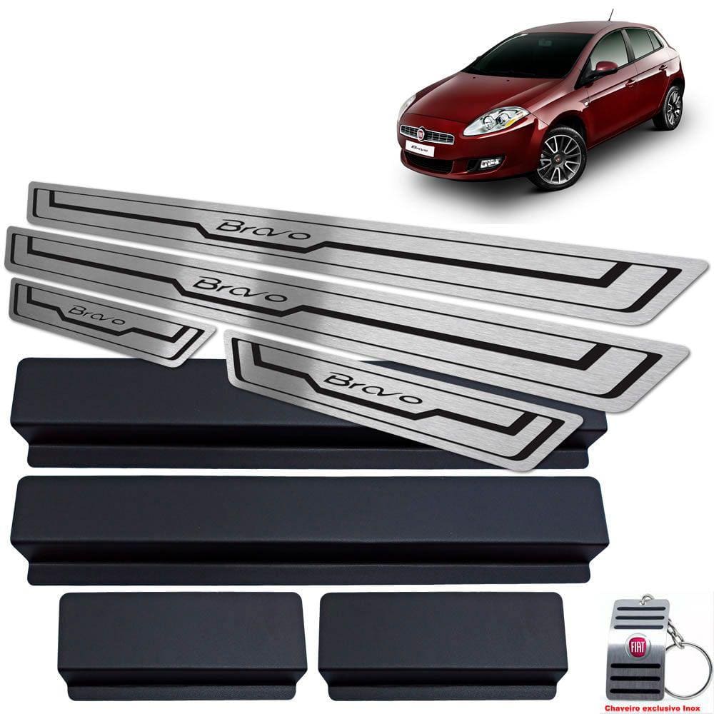 Soleira Em Aço Inox Fiat Bravo 2011 A 2016 Preto