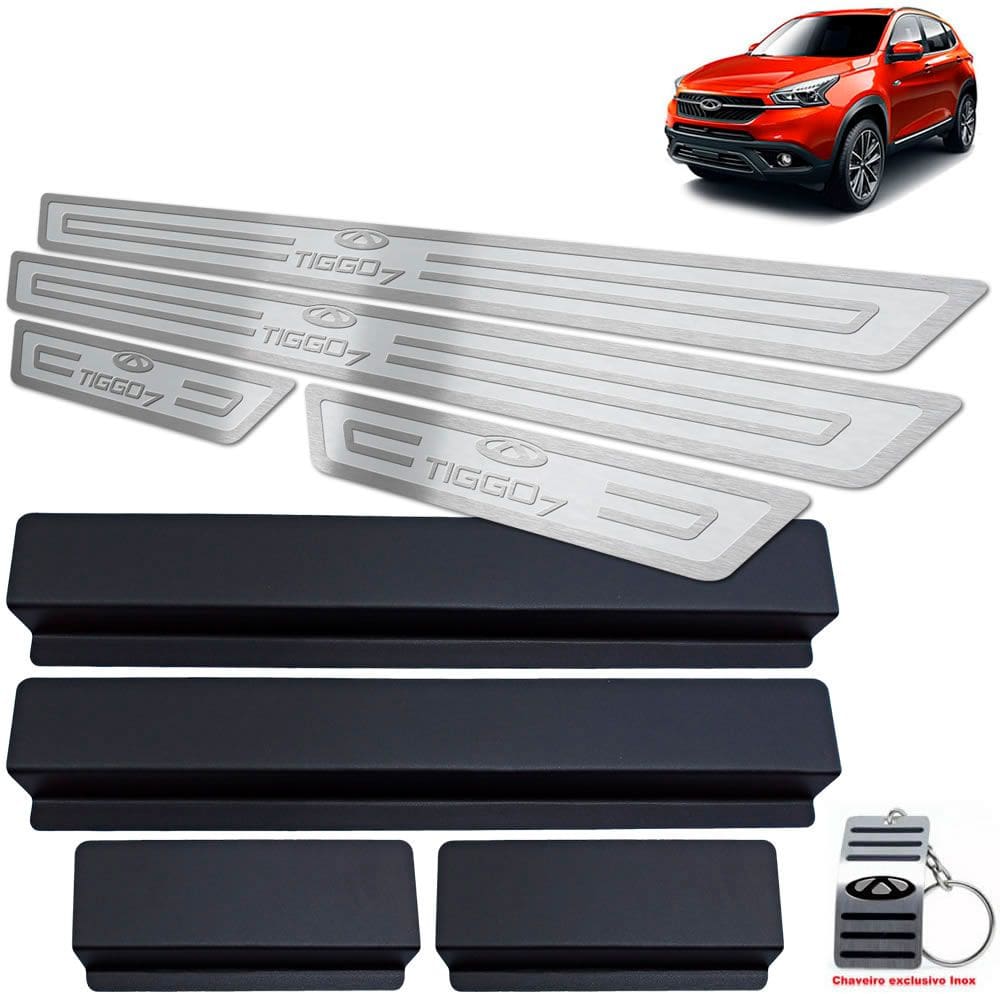Soleira de Porta Chery Tiggo 7 2019 2022 Prata Alto Relevo