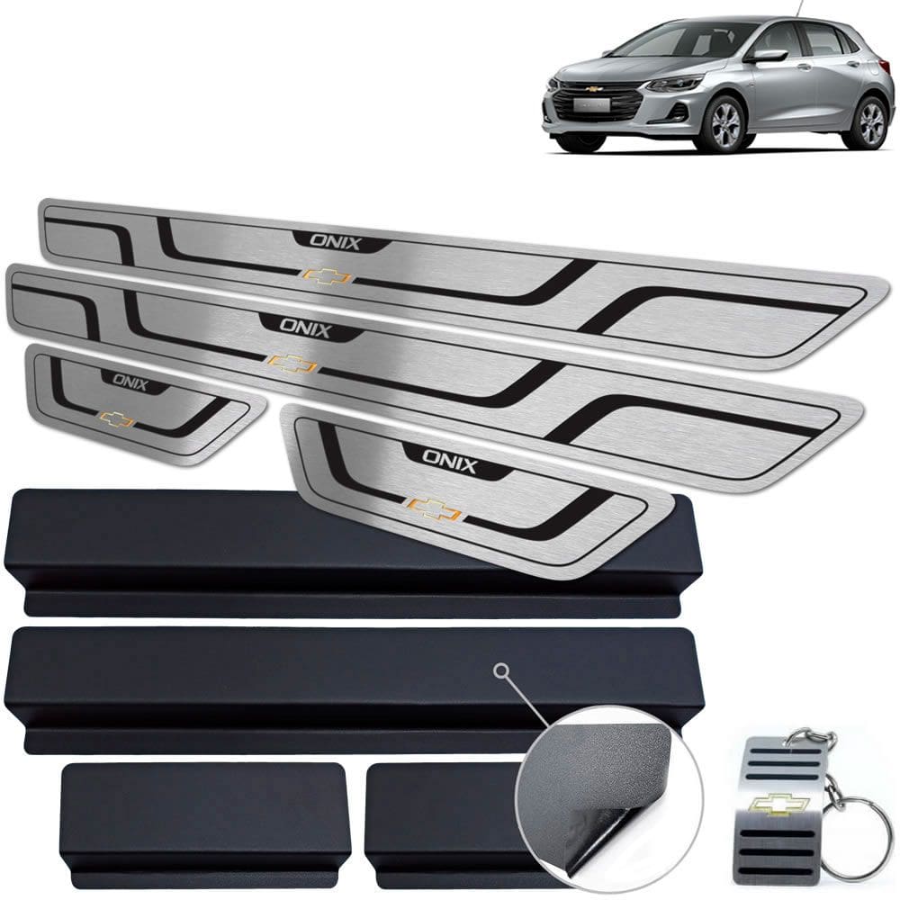 Soleira de Porta Chevrolet Onix 2020 Preto Baixo Relevo