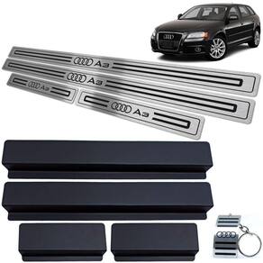Soleira de Porta Audi A3 2007 A 2013 Preto Em Baixo Relevo