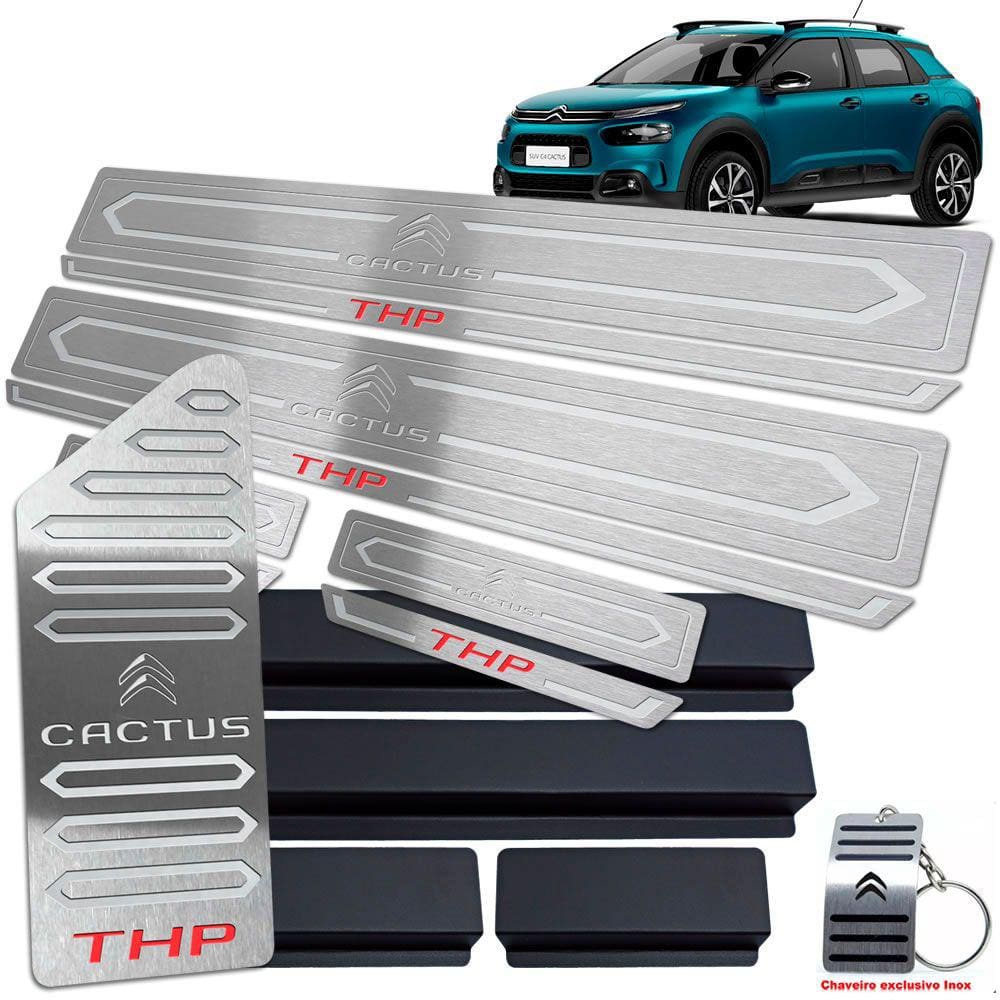 Descanso + Soleira Prata Baixo Relevo Citroen C4 Cactus Thp
