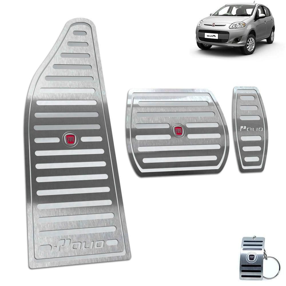 Pedaleira Automático Descanso Fiat Palio 2012 A 2017 Prata