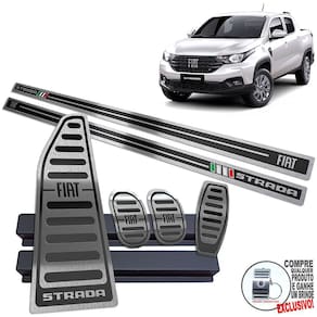 Descanso Pedaleira Manual Soleira Preto Fiat Strada 2021/