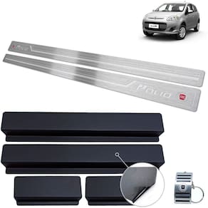 Soleira Aço Inox Fiat Palio 2012 A 2017 Prata Baixo Relevo