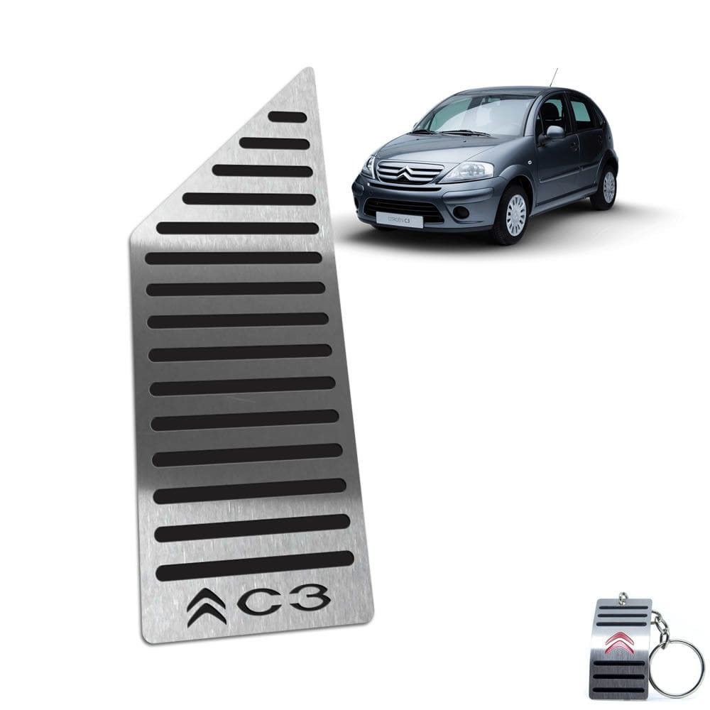 Descanso De Pé Citroen C3 2003 A 2012 Aço Inox Preto