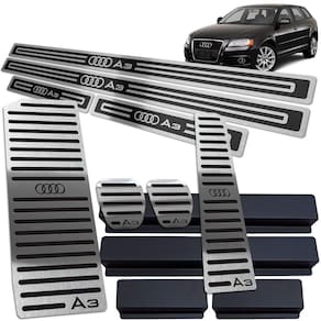 Soleira + Pedaleira Descanso Audi A3 Manual 2007 2013 Preto