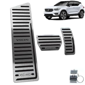 Descanso de Pé + Pedaleira Inox Preto Volvo XC40 2018 A 2020