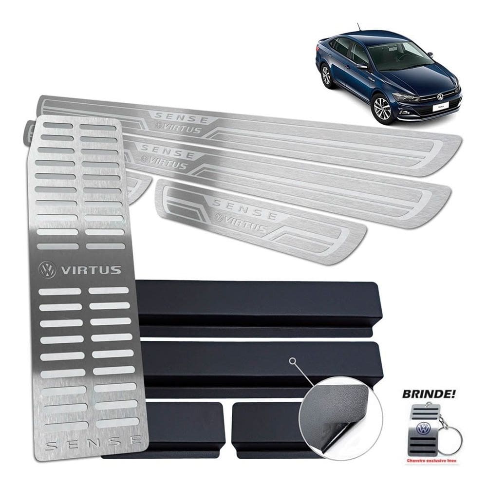 Descanso + Soleira Gravação Prata Baixo Relevo Virtus Sense