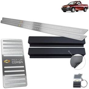 Descanso Soleira Baixo Relevo Prata Chevrolet Pick-Up Corsa