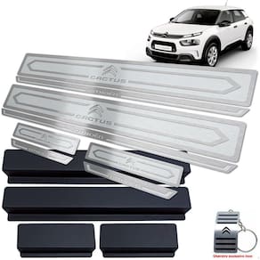 Soleira De Porta Citroen C4 Cactus Inox Prata Alto Relevo