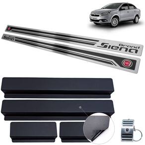 Soleira Fiat Grand Siena 2013 A 2020 Preto Alto Relevo