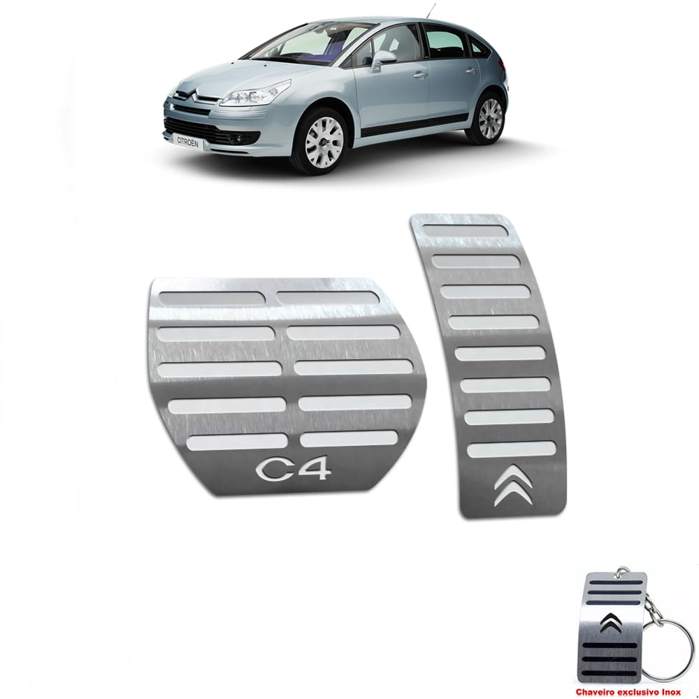 Pedaleira Automático Em Aço Inox Citroen C4 Hatch