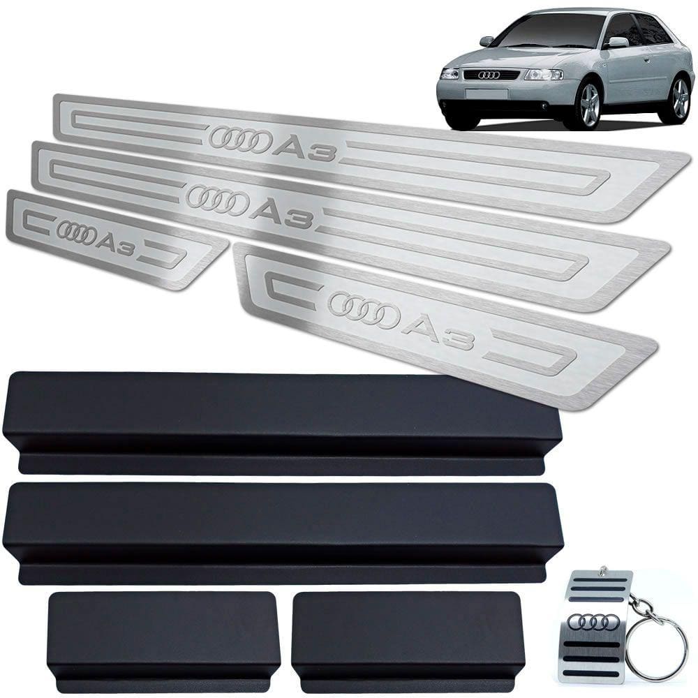 Soleira de Porta Audi A3 1996 a 2006 Prata Alto Relevo