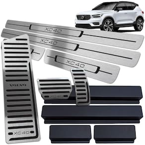 Soleira Descanso Pedaleira Volvo XC40 2018 A 2020 Inox Preto