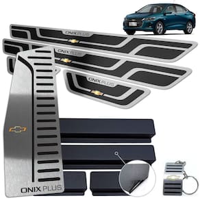 Descanso de Pé + Soleira Onix Plus 2020 Preto Alto Relevo