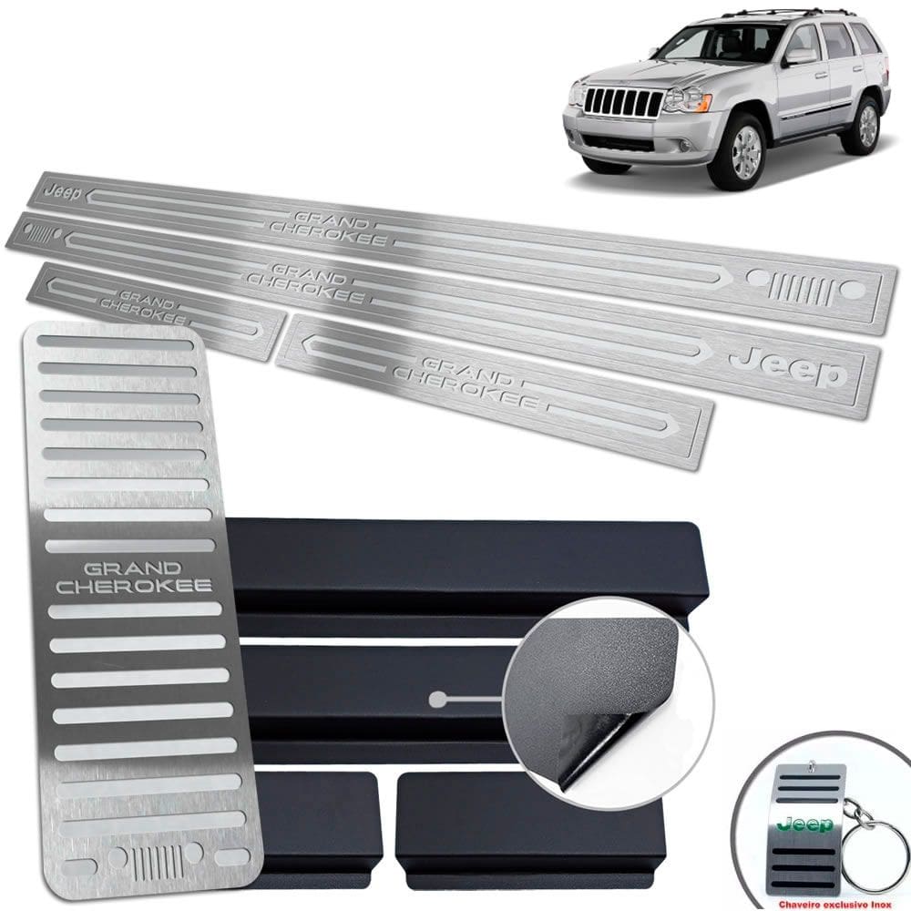 Descanso Soleira Grand Cherokee 2000 2010 Prata Baixo Relevo
