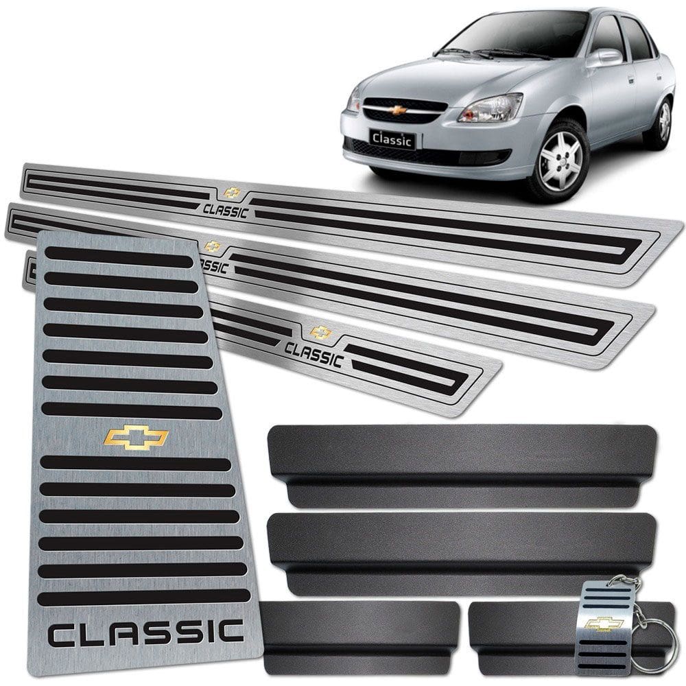 Soleira + Descanso De Pé Preto Aço Inox Classic 2005 A 2016