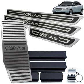 Descanso + Soleira Audi A3 1996 2006 Preto Alto Relevo