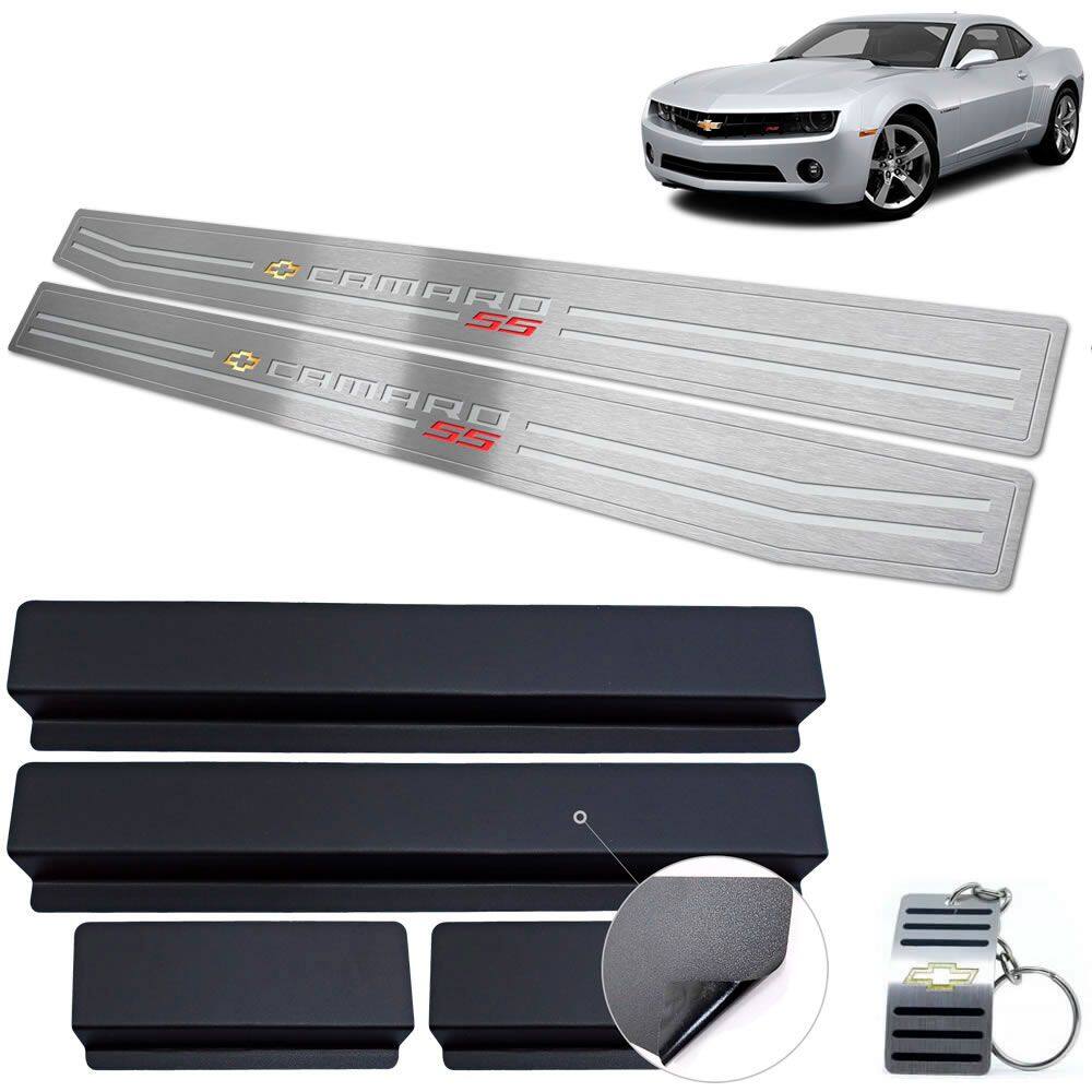 Soleiras De Porta Chevrolet Camaro SS Em Aço Inox Prata