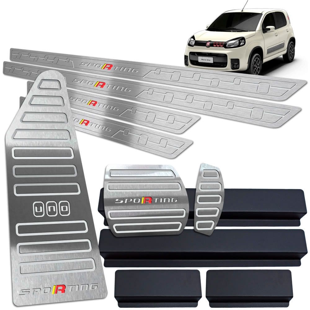 Soleira Pedaleira Descanso Prata Uno Sporting 11/18 Auto