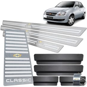 Soleira + Descanso De Pé Prata Aço Inox Classic 2005 A 2016