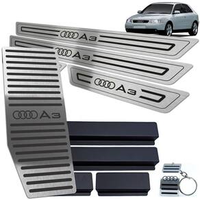 Descanso + Soleira Audi A3 1996 2006 Preto Baixo Relevo