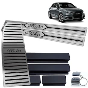 Descanso E Soleira Preto 2p Aço Inox Audi A1 2011 A 2018
