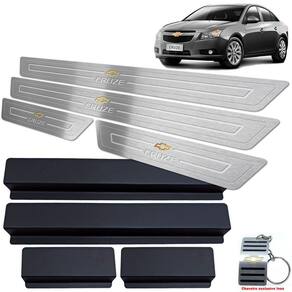 Soleira Chevrolet Cruze 2012 a 2016 Prata Baixo Relevo