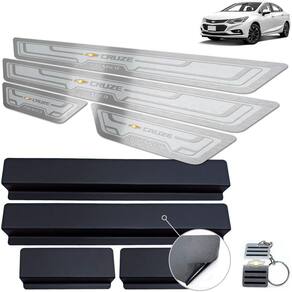 Soleiras Cruze Premier 2017 A 2020 Prata Alto Relevo